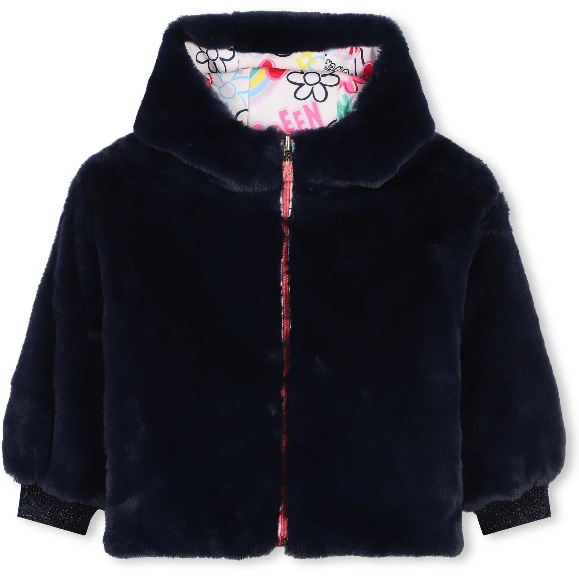 Girls Graffiti Reversible Puffer Coat