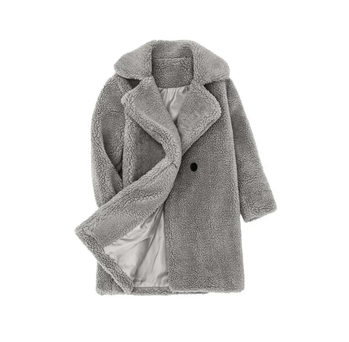 Girls Sherpa Coat - Grey