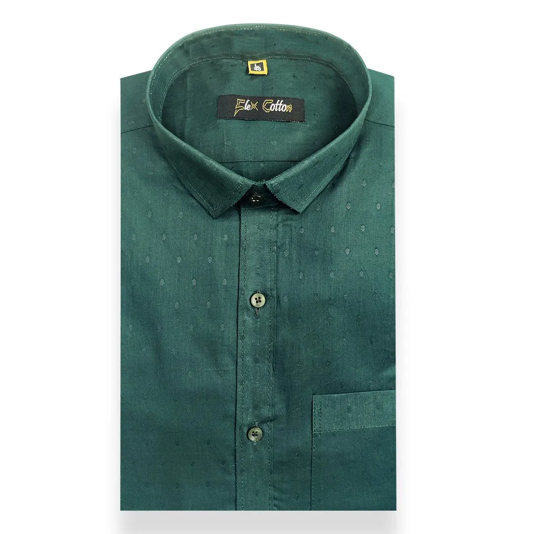 Green Color 100% Cotton Lawn Finish Shirt For Men