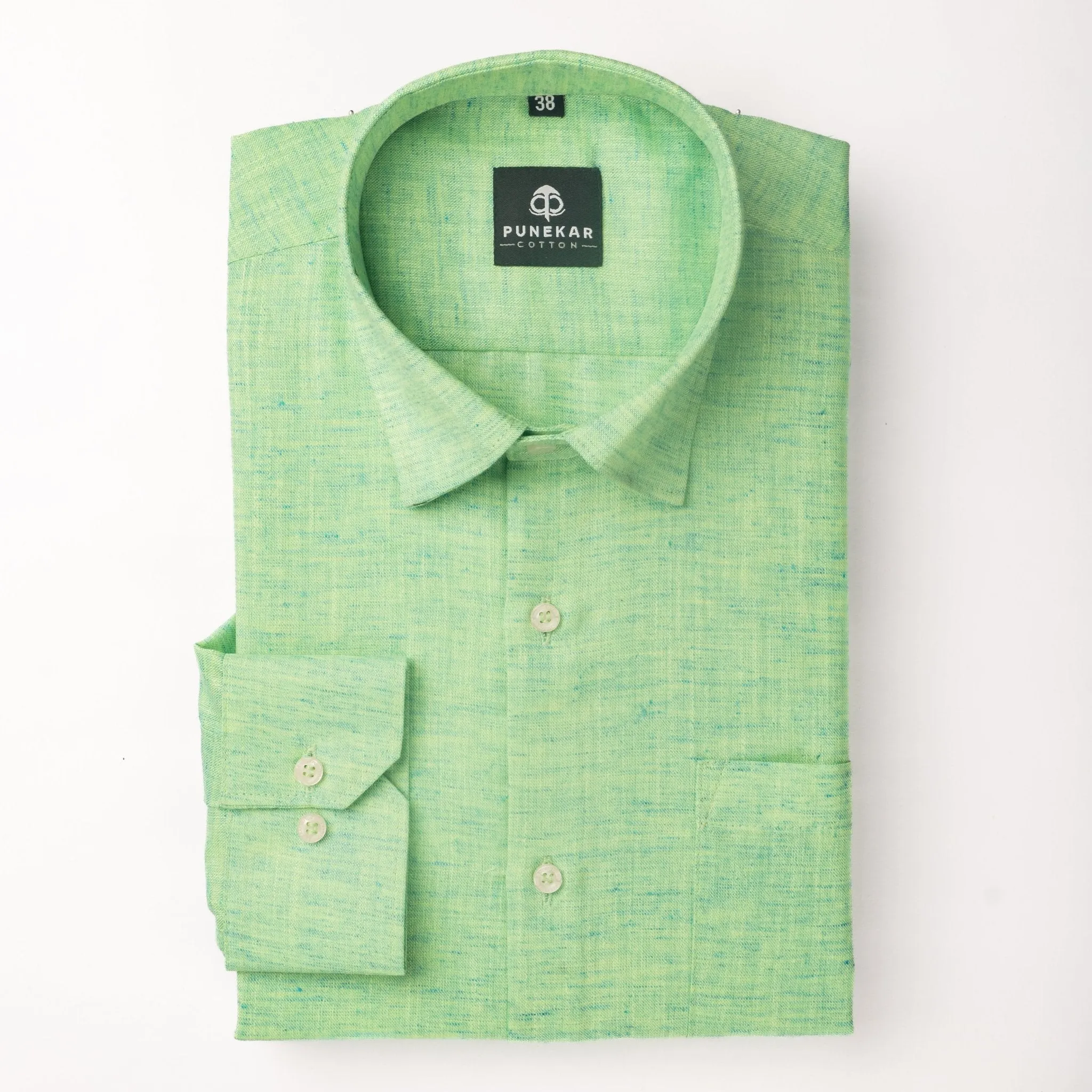 Green color Blend Cotton Shirt For Men