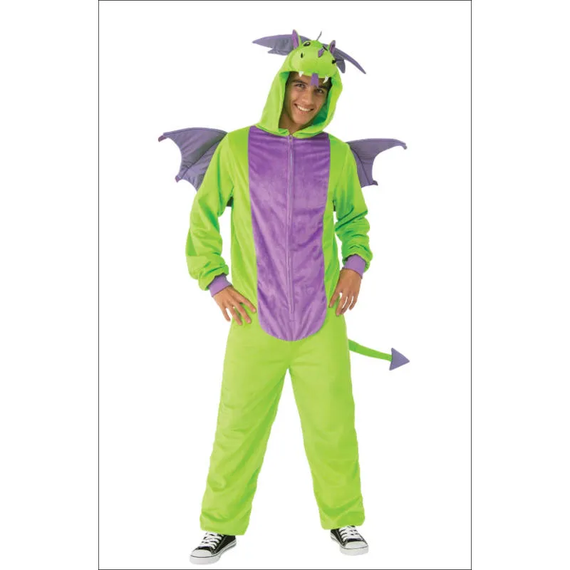 Green Dragon Furry Onesie Costume - Adult