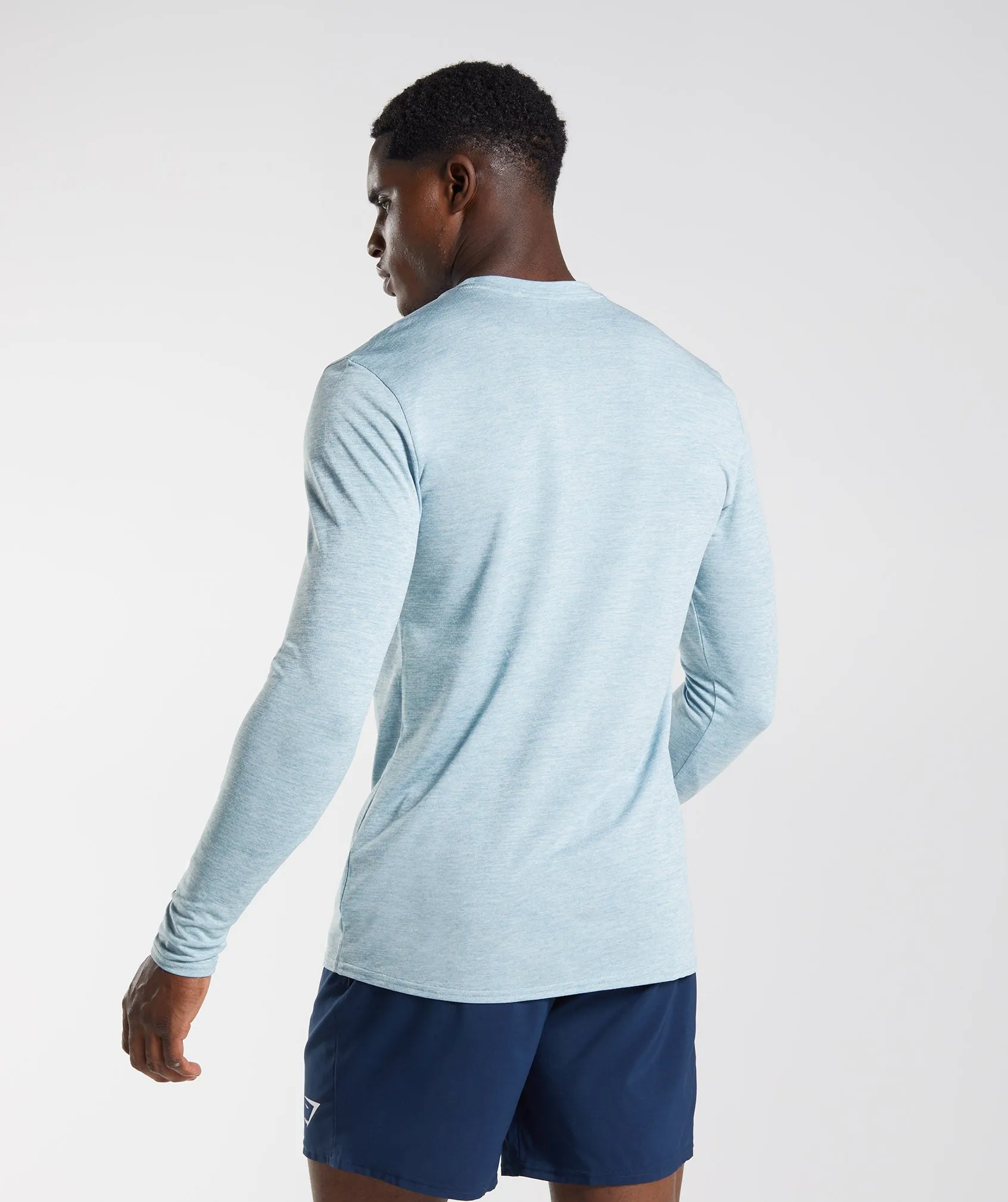 Gymshark Arrival Marl Long Sleeve T-Shirt - Iceberg Blue/Icy Blue Marl