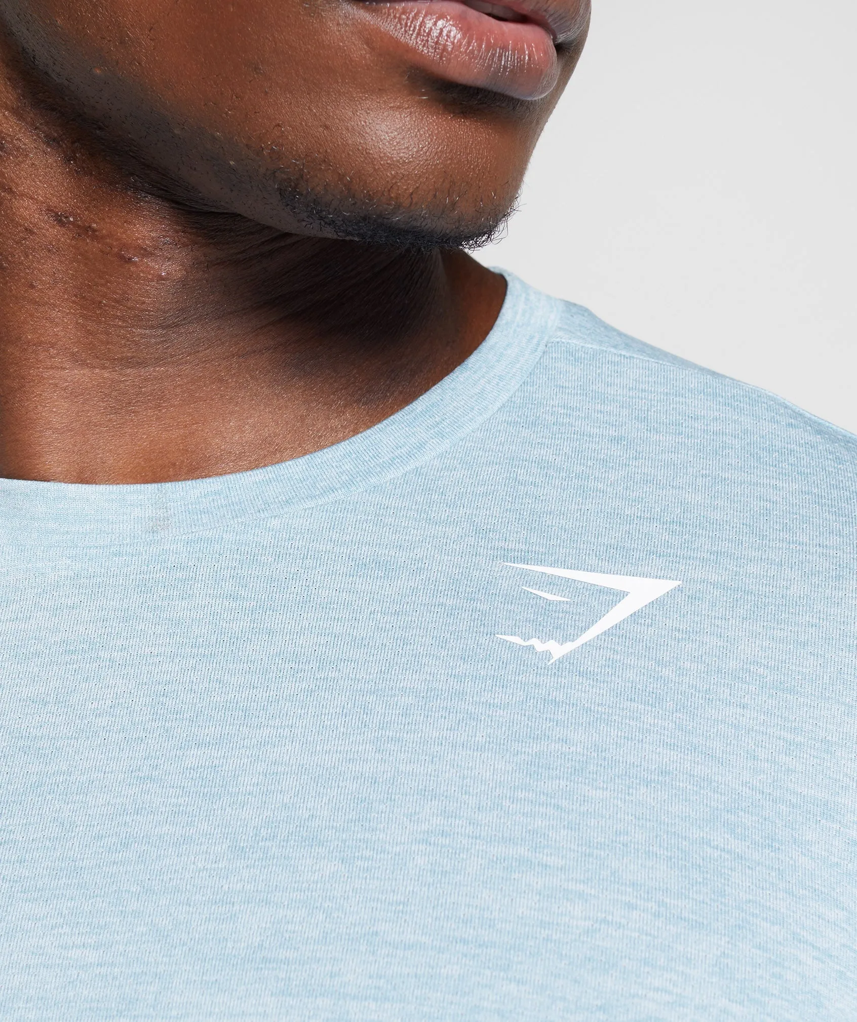 Gymshark Arrival Marl Long Sleeve T-Shirt - Iceberg Blue/Icy Blue Marl