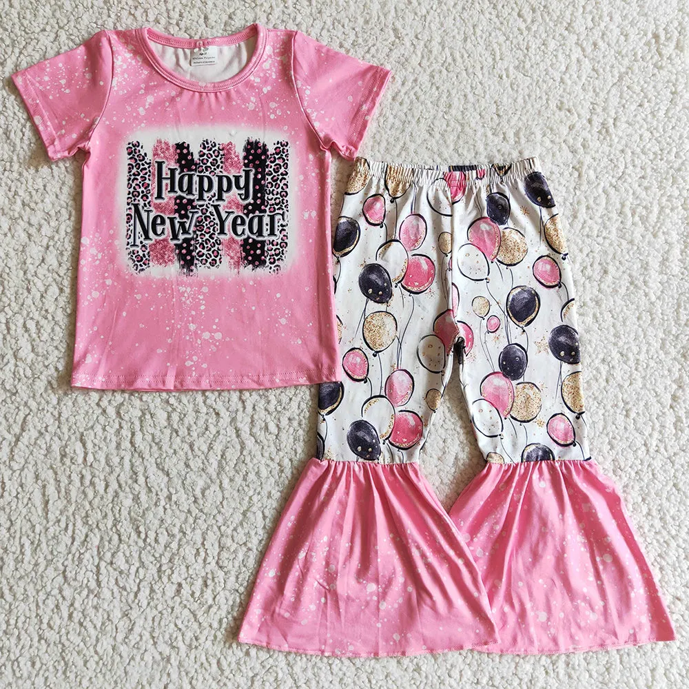 Happy New Year Baby Rompers Boutique Toddlers Girls Romper Jumpsuit LR0184