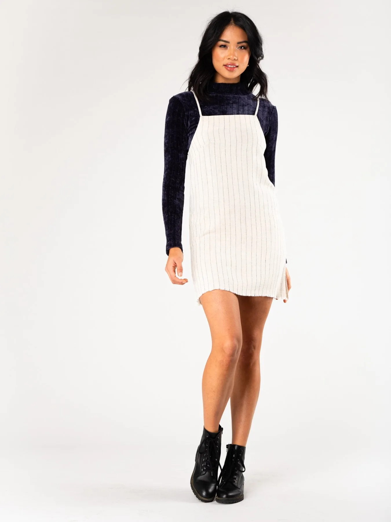 Heartbreaker Stripe Mini Dress - Sable