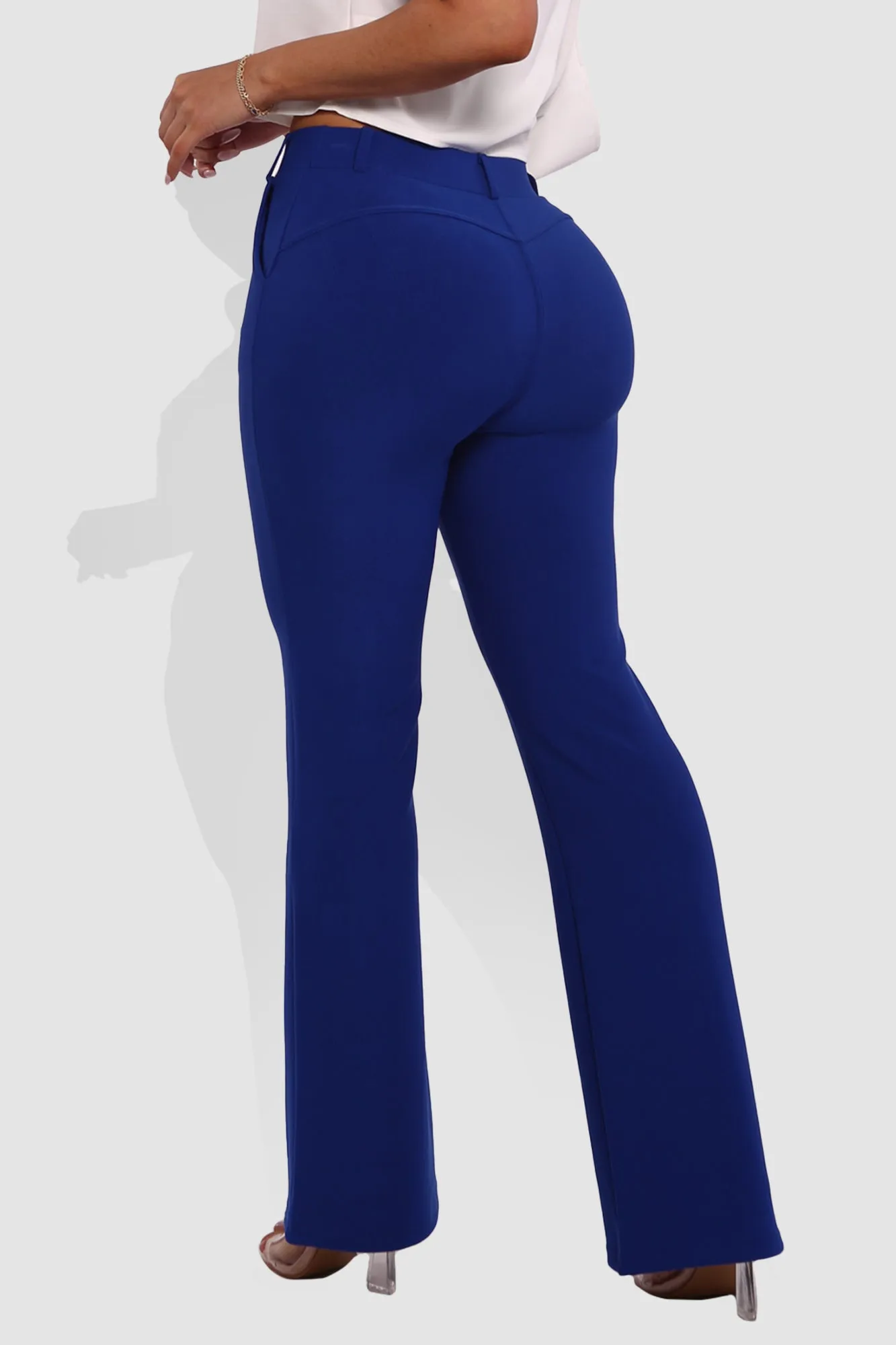 High Rise Pull On Sculpting Flare Pants - Blue