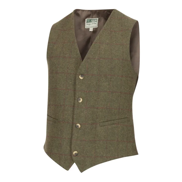 Hoggs Of Fife Tummel Tweed Dress Waistcoat - Olive/Wine