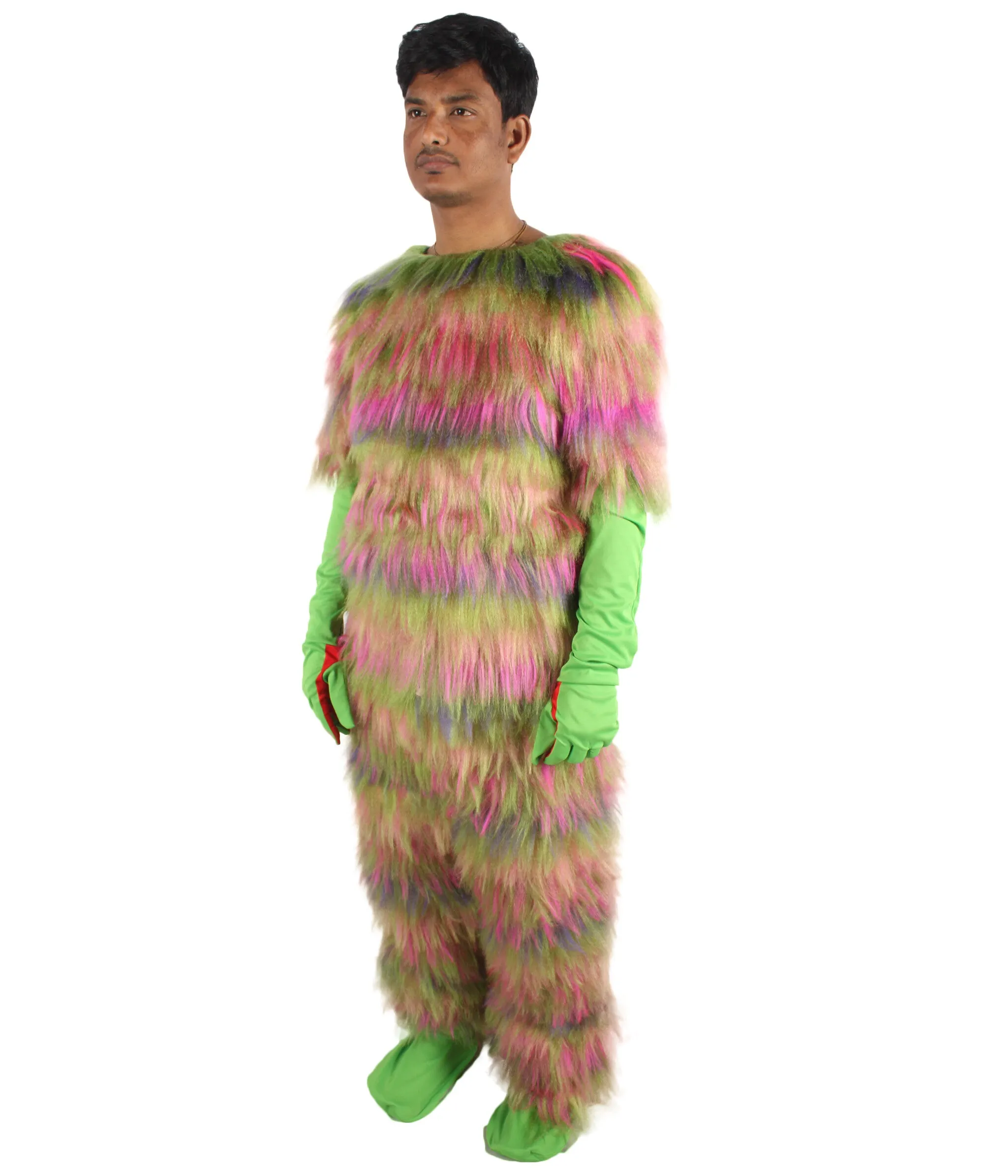 HPO Adult Unisex Vibrant Colored Evil Furry Monster Costume| Perfect for Halloween| Flame-retardant Synthetic Fabric