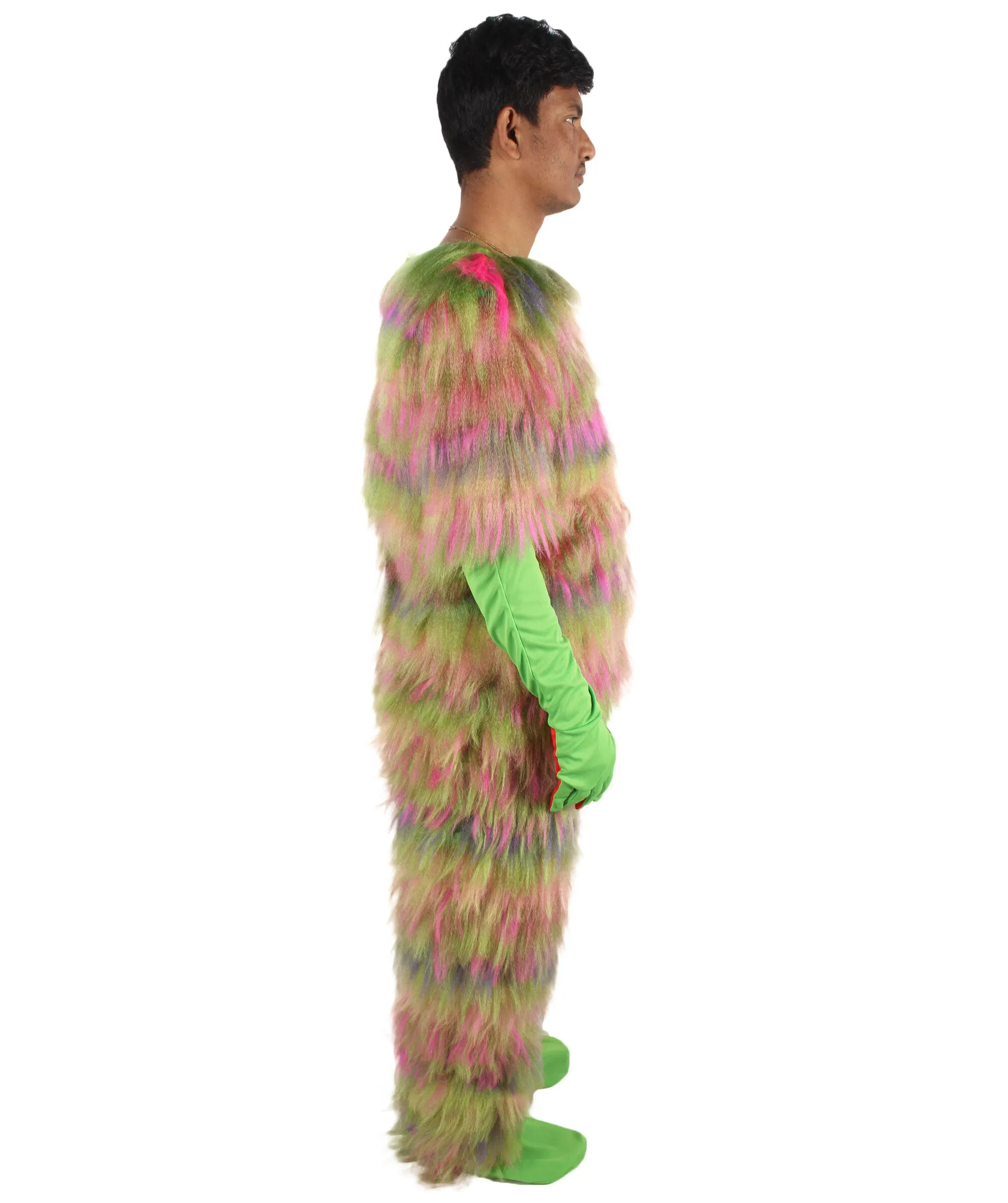 HPO Adult Unisex Vibrant Colored Evil Furry Monster Costume| Perfect for Halloween| Flame-retardant Synthetic Fabric