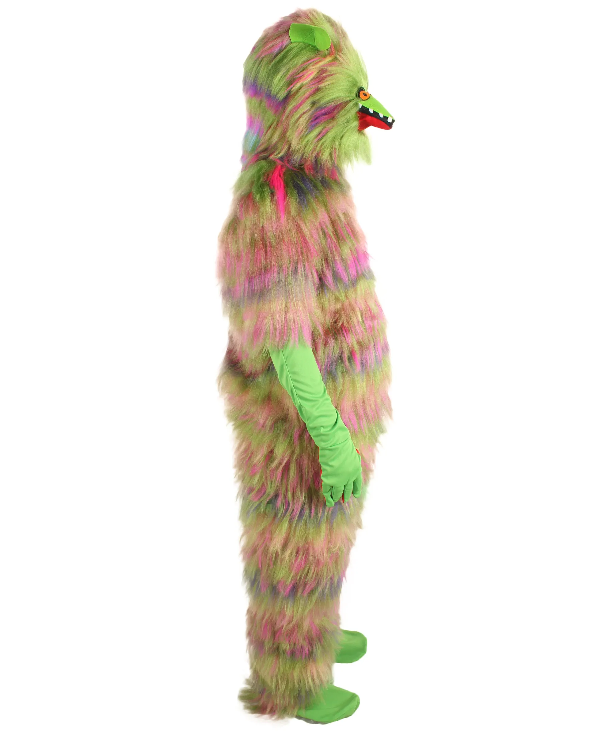 HPO Adult Unisex Vibrant Colored Evil Furry Monster Costume| Perfect for Halloween| Flame-retardant Synthetic Fabric