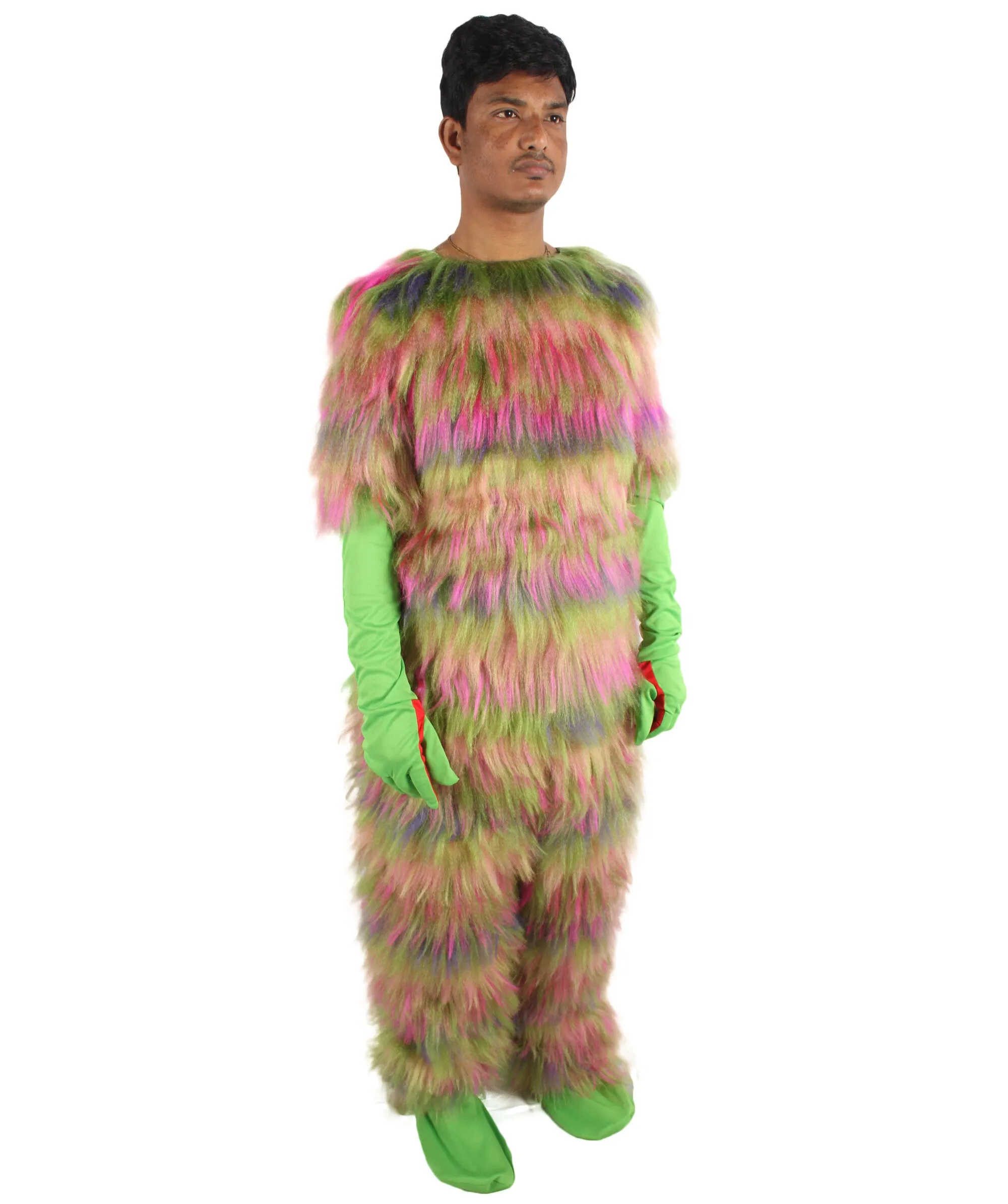 HPO Adult Unisex Vibrant Colored Evil Furry Monster Costume| Perfect for Halloween| Flame-retardant Synthetic Fabric