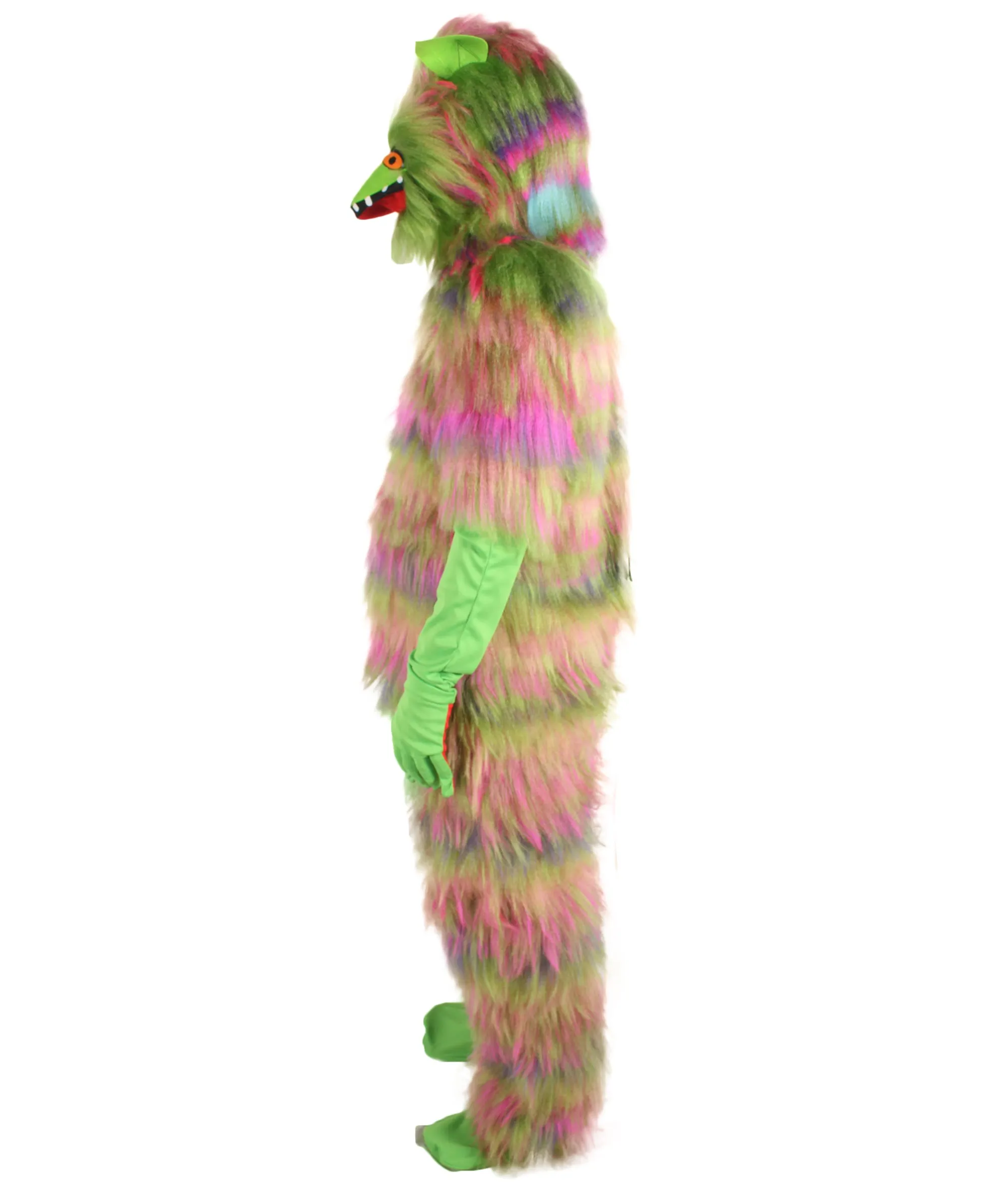 HPO Adult Unisex Vibrant Colored Evil Furry Monster Costume| Perfect for Halloween| Flame-retardant Synthetic Fabric