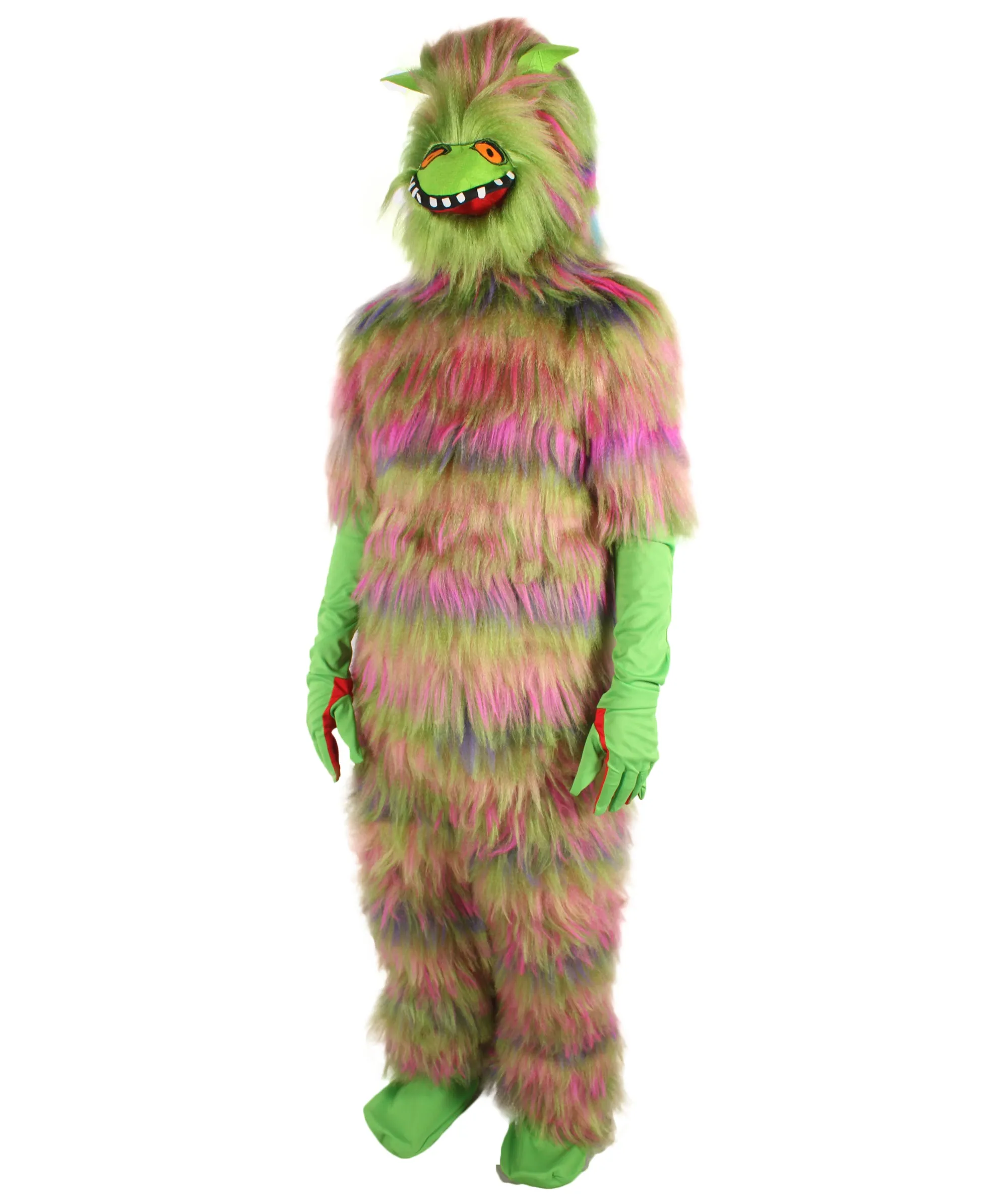 HPO Adult Unisex Vibrant Colored Evil Furry Monster Costume| Perfect for Halloween| Flame-retardant Synthetic Fabric