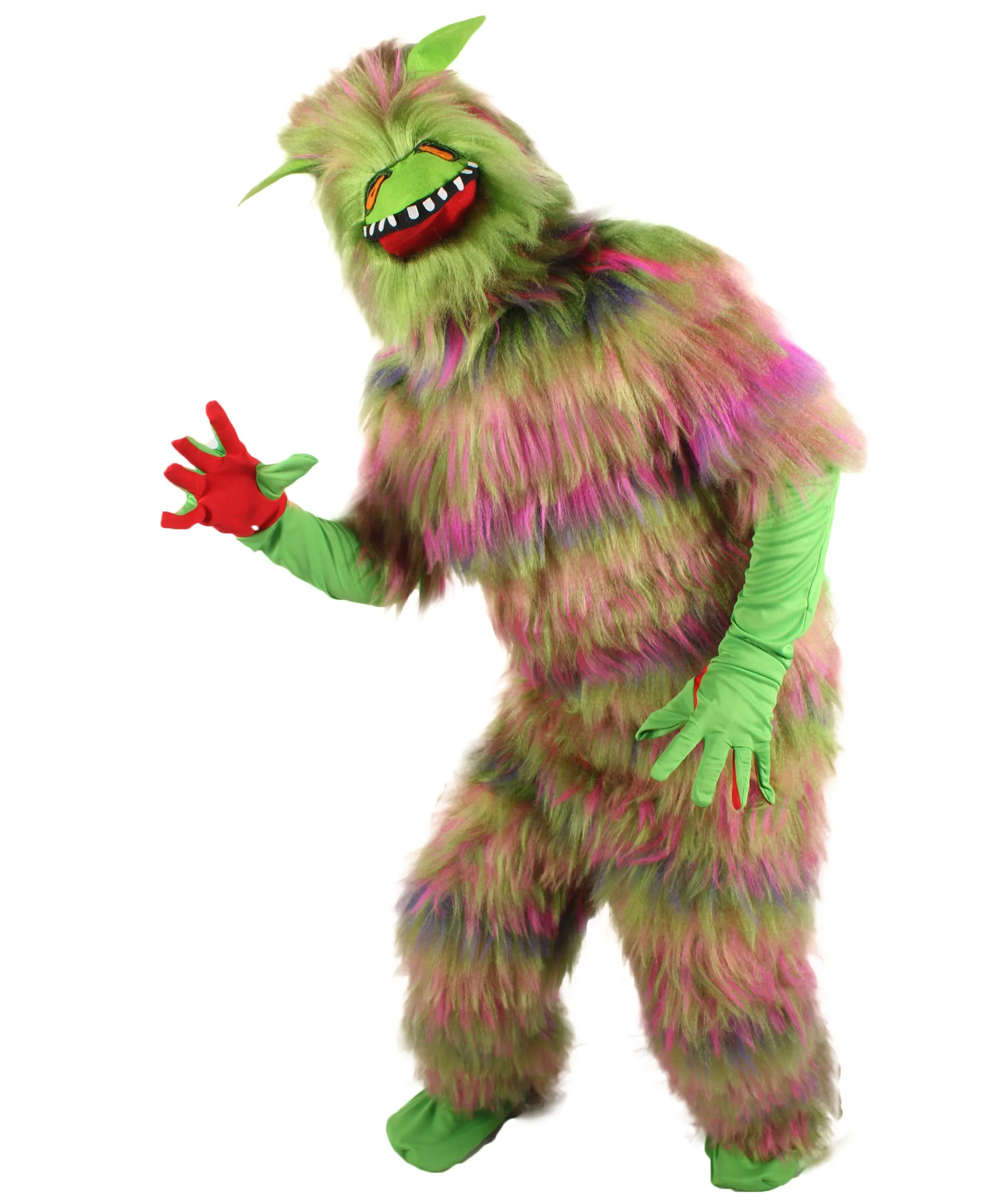 HPO Adult Unisex Vibrant Colored Evil Furry Monster Costume| Perfect for Halloween| Flame-retardant Synthetic Fabric