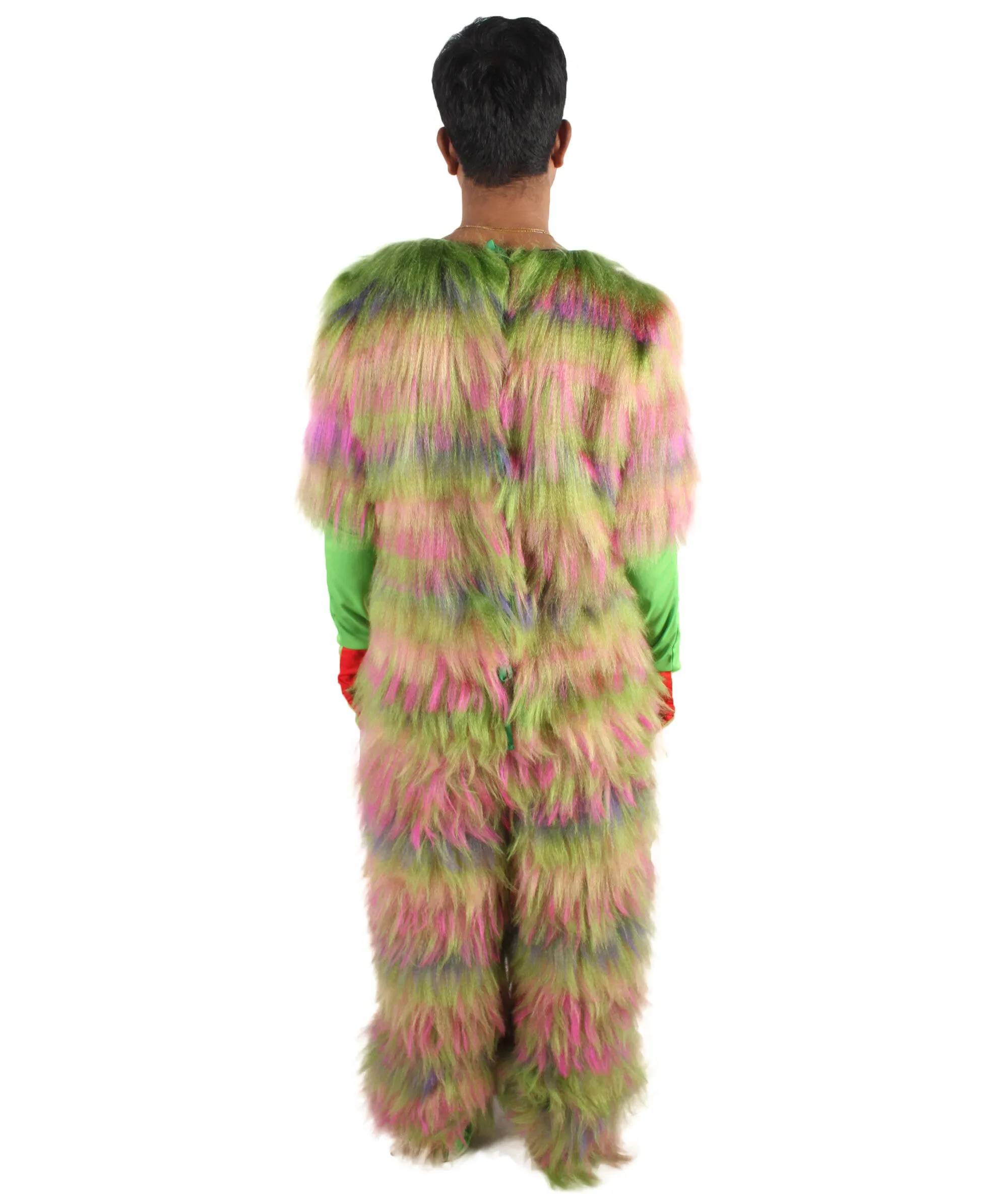 HPO Adult Unisex Vibrant Colored Evil Furry Monster Costume| Perfect for Halloween| Flame-retardant Synthetic Fabric