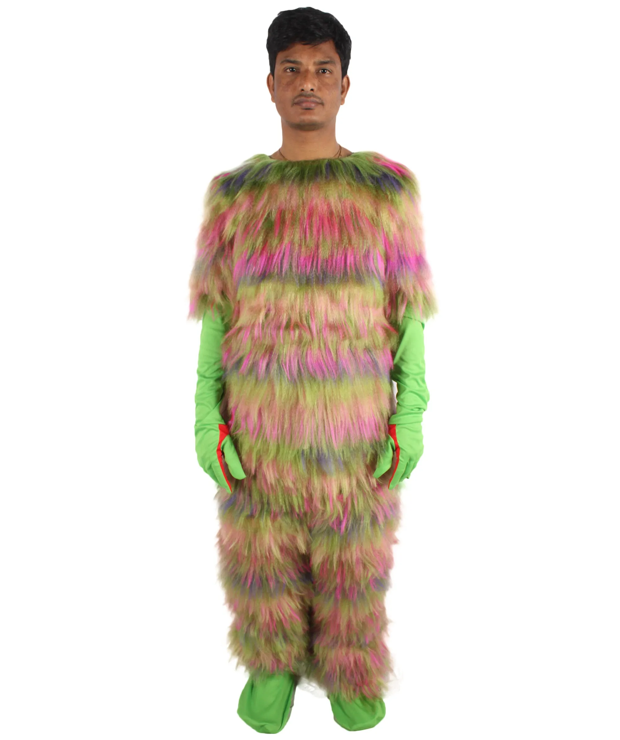 HPO Adult Unisex Vibrant Colored Evil Furry Monster Costume| Perfect for Halloween| Flame-retardant Synthetic Fabric