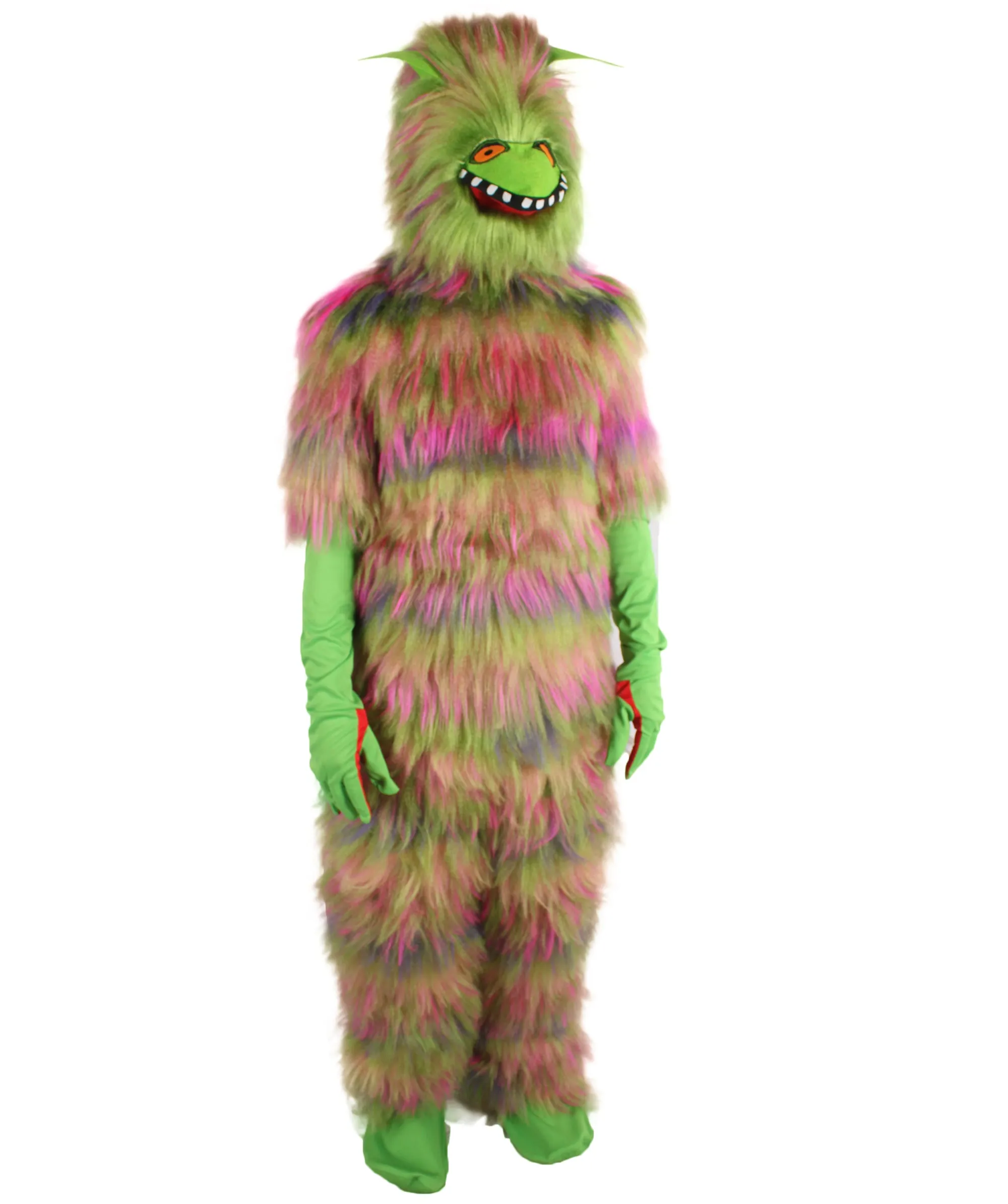 HPO Adult Unisex Vibrant Colored Evil Furry Monster Costume| Perfect for Halloween| Flame-retardant Synthetic Fabric