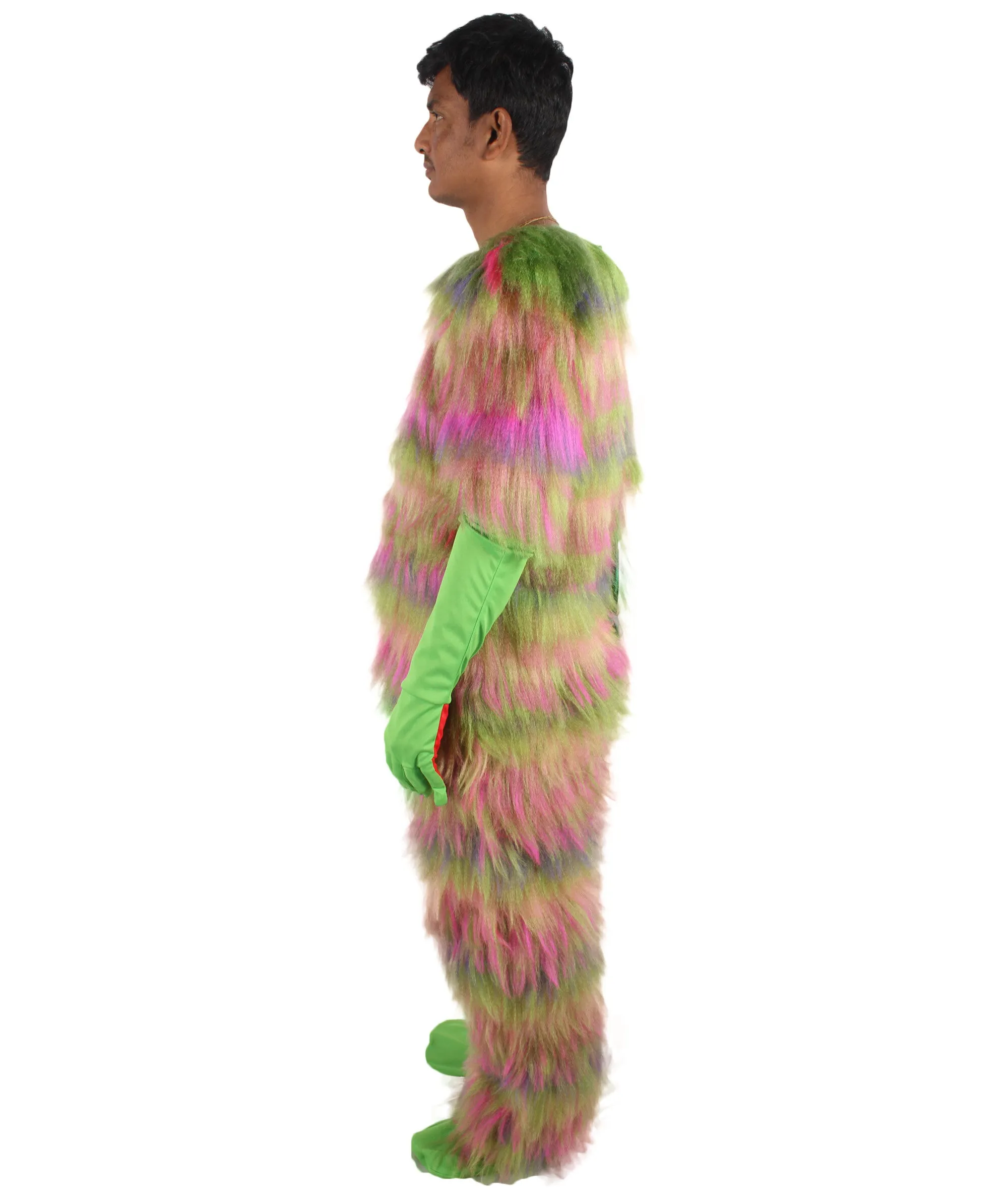 HPO Adult Unisex Vibrant Colored Evil Furry Monster Costume| Perfect for Halloween| Flame-retardant Synthetic Fabric