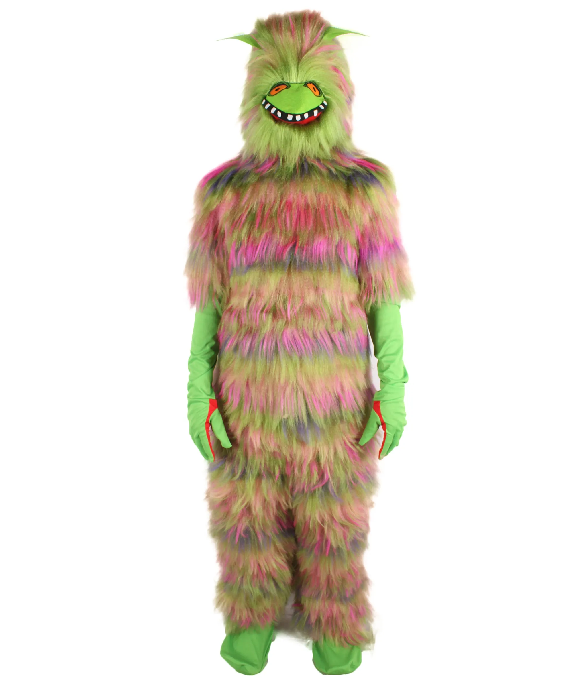 HPO Adult Unisex Vibrant Colored Evil Furry Monster Costume| Perfect for Halloween| Flame-retardant Synthetic Fabric