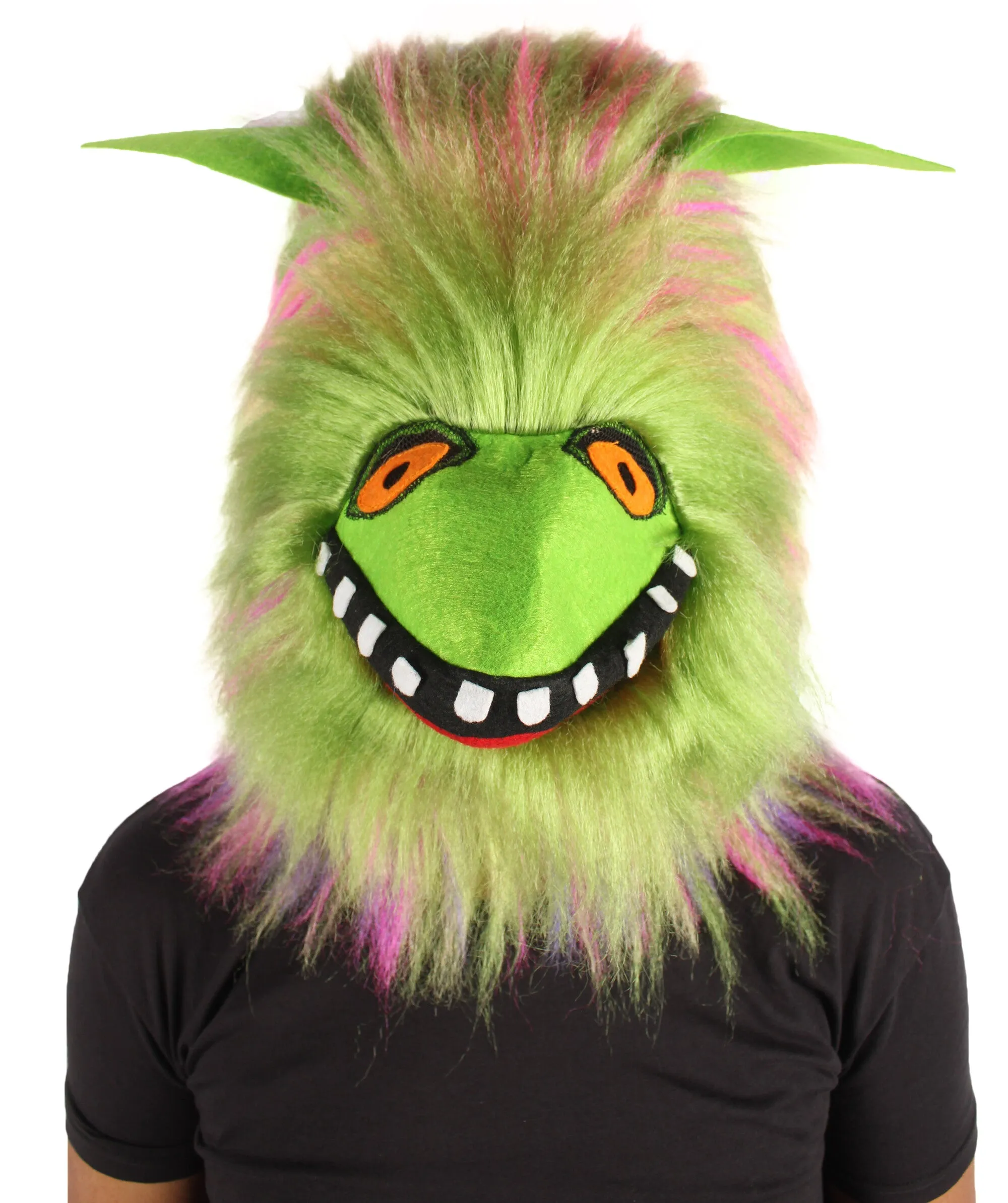 HPO Adult Unisex Vibrant Colored Evil Furry Monster Mask| Perfect for Halloween| Flame-retardant Synthetic Fiber