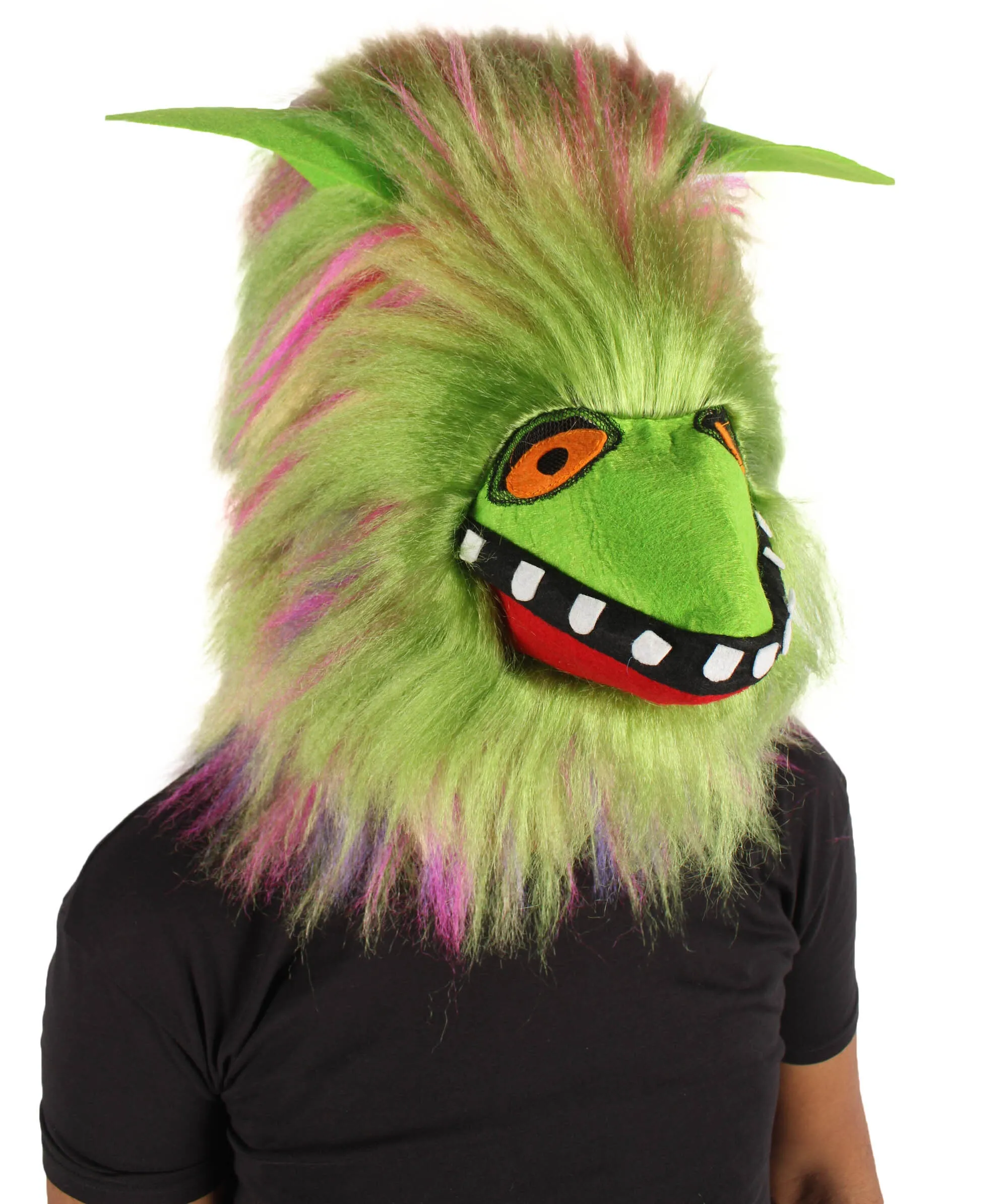 HPO Adult Unisex Vibrant Colored Evil Furry Monster Mask| Perfect for Halloween| Flame-retardant Synthetic Fiber