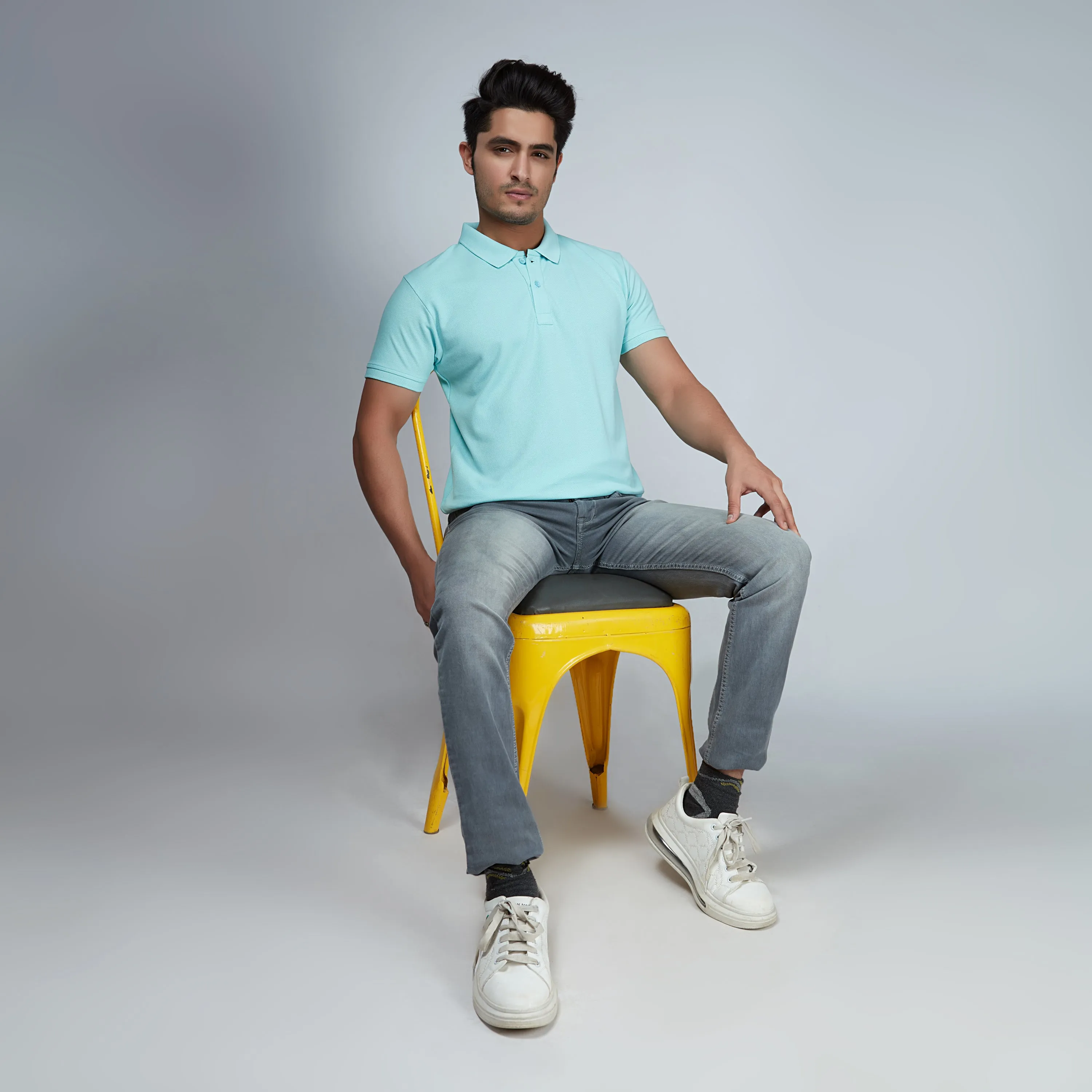 Icy Blue Half Sleeve Polo T-Shirt