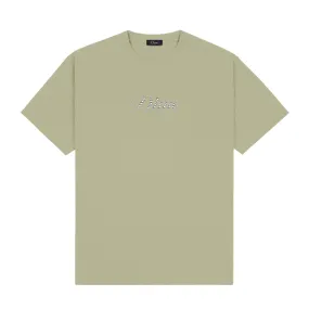 Icy Cursive Tee, Warm Khaki