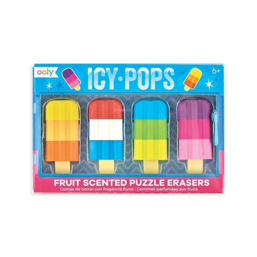 Icy Pops Scented Puzzle Erasers - Set of 4