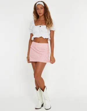 Ima Mini Skirt in Gingham Pink