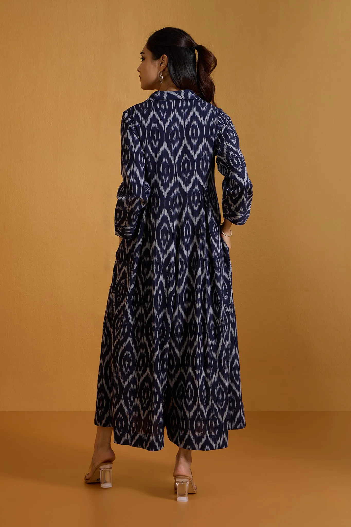 Indigo Scarlet Dot Jumpsuit with Pockets & Collar