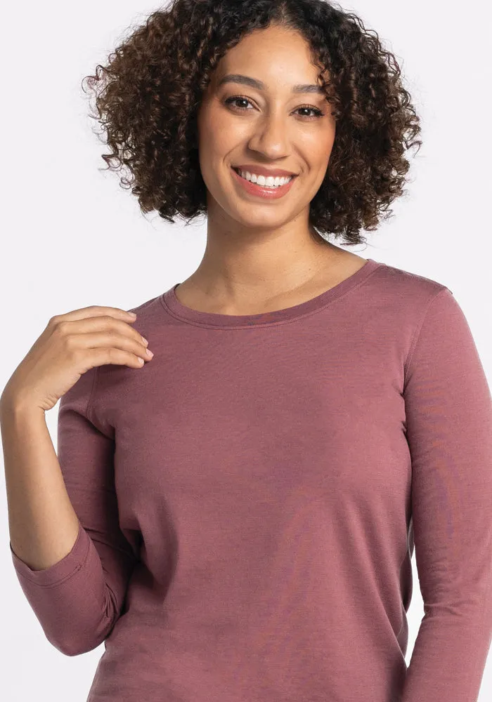 Jenny 3/4 Sleeve Crew Neck - Wild Ginger