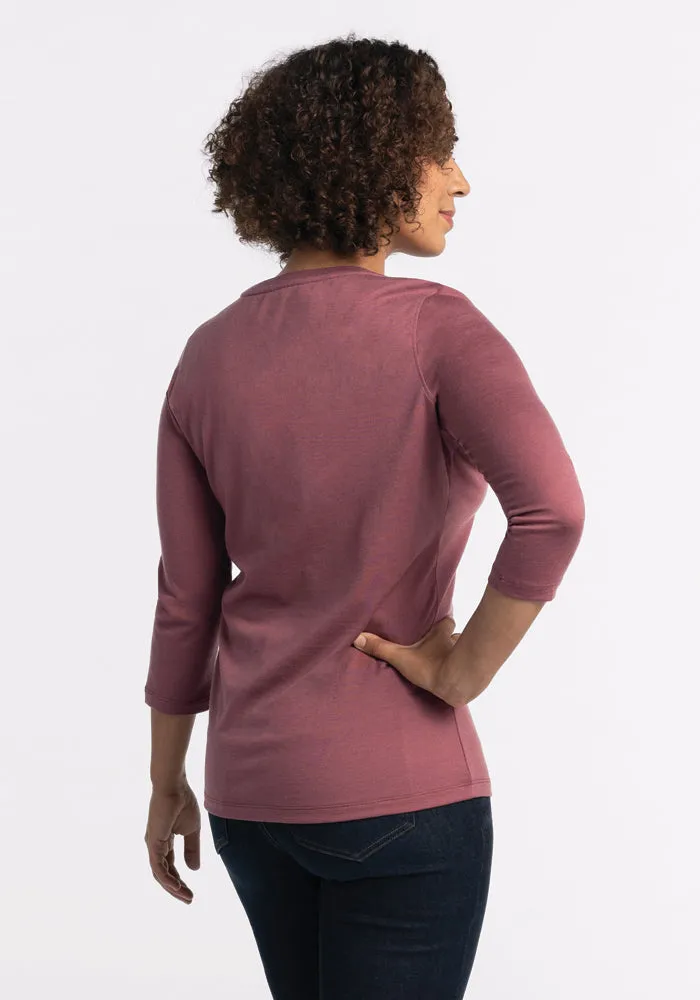 Jenny 3/4 Sleeve Crew Neck - Wild Ginger