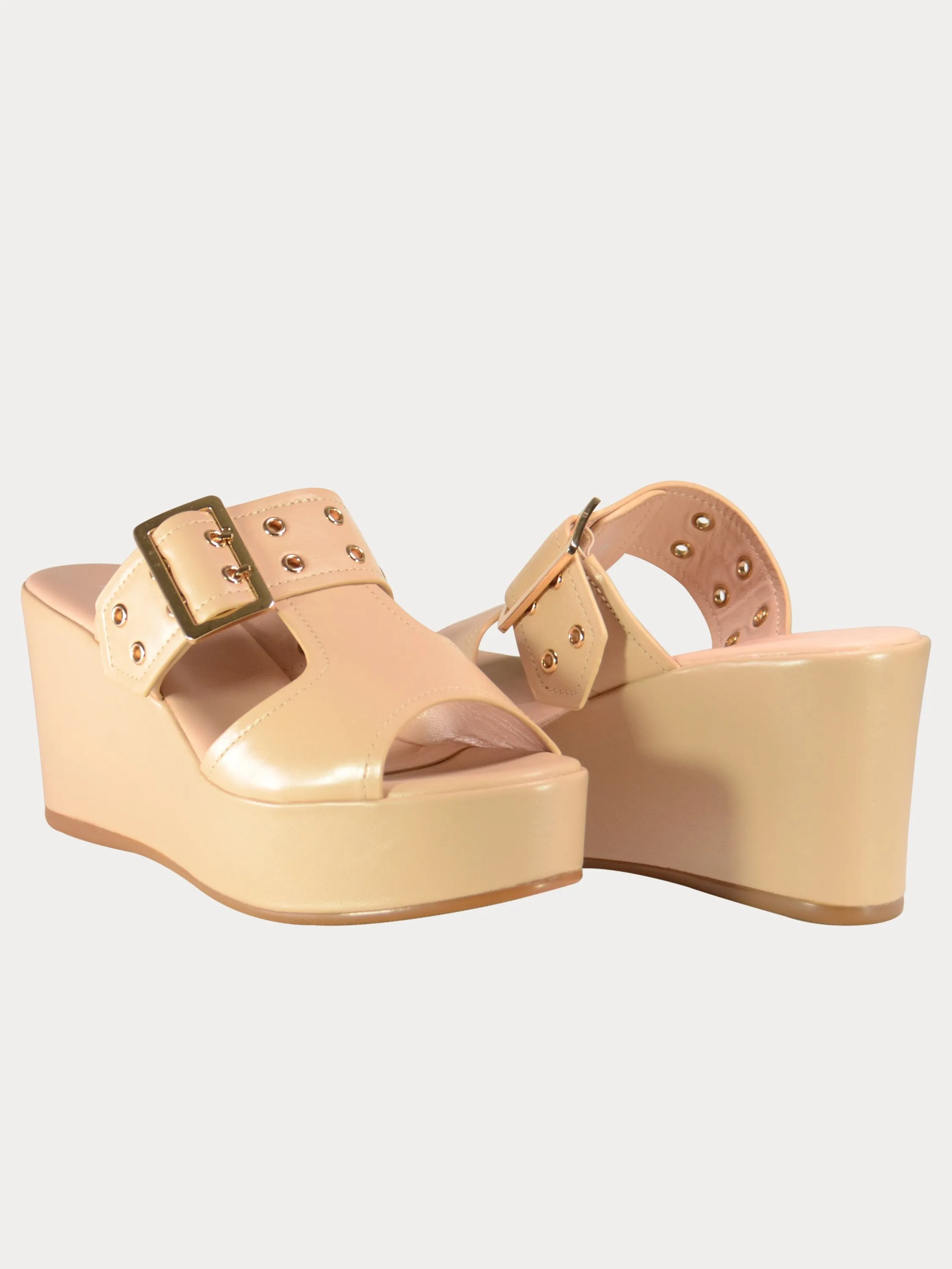 Josef Seibel Buckle Strap Leather Wedges