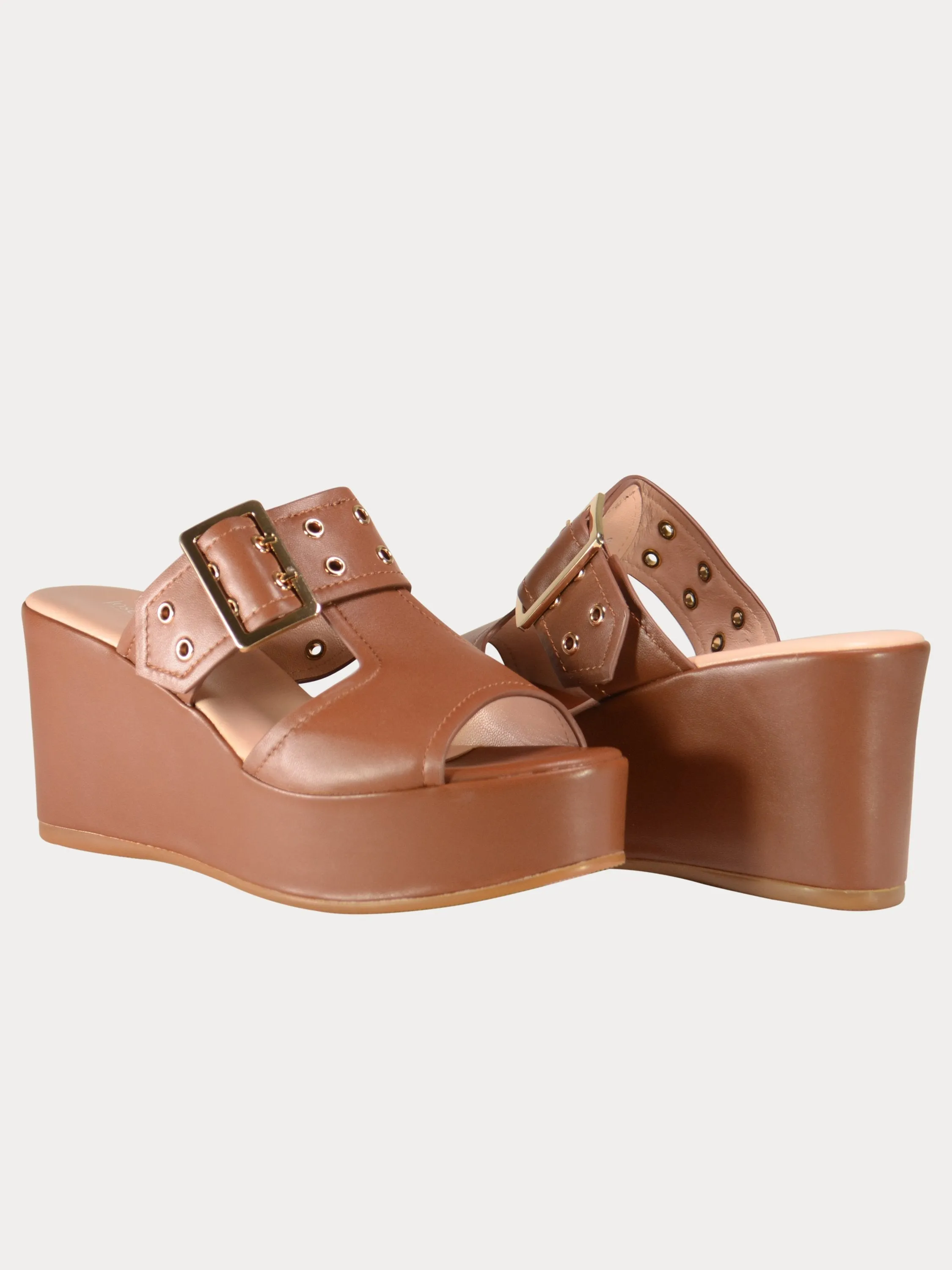 Josef Seibel Buckle Strap Leather Wedges