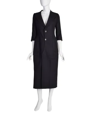 Junya Watanabe Comme des Garcons Vintage Black Tailored Deconstructed Coat Dress