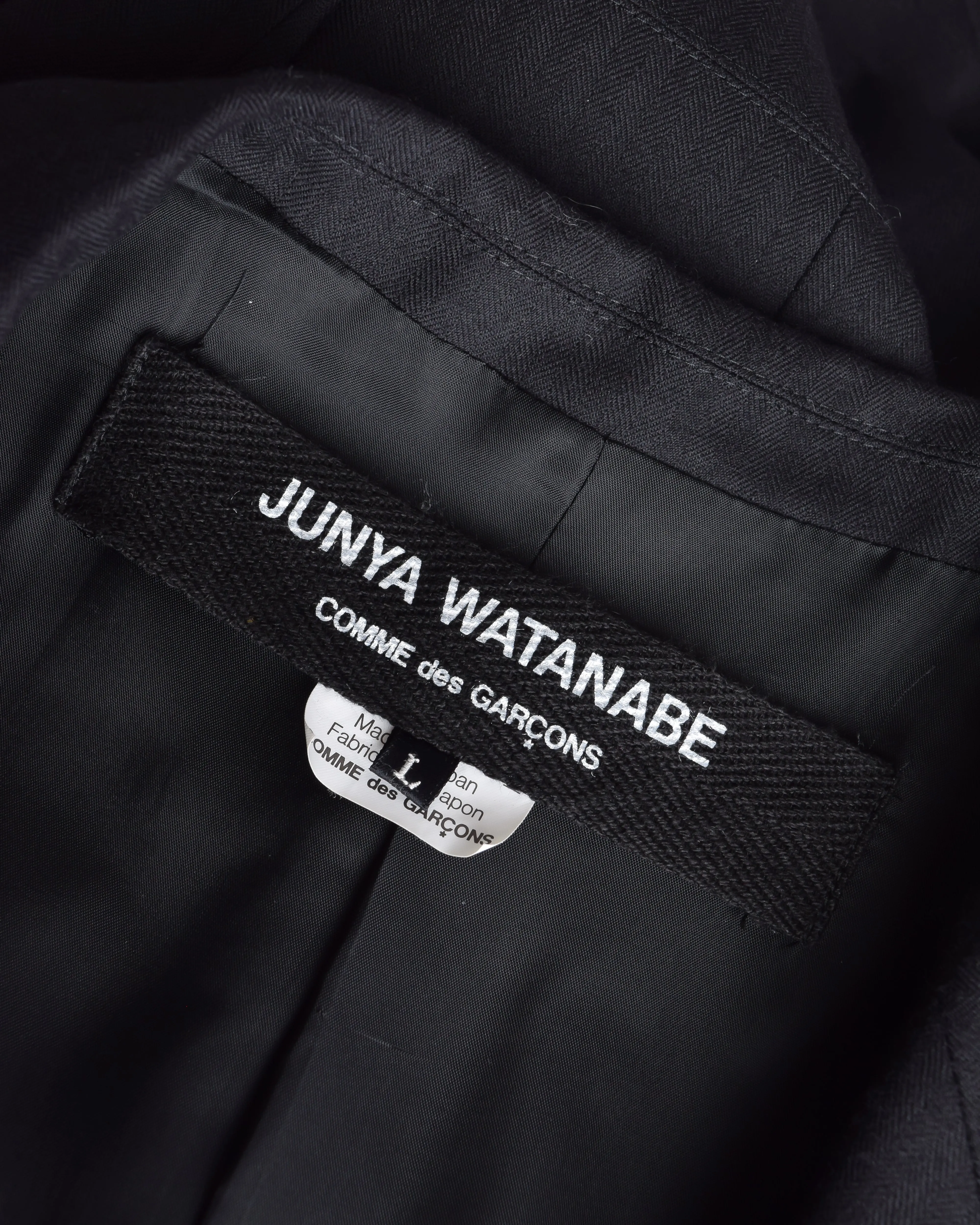 Junya Watanabe Comme des Garcons Vintage Black Tailored Deconstructed Coat Dress