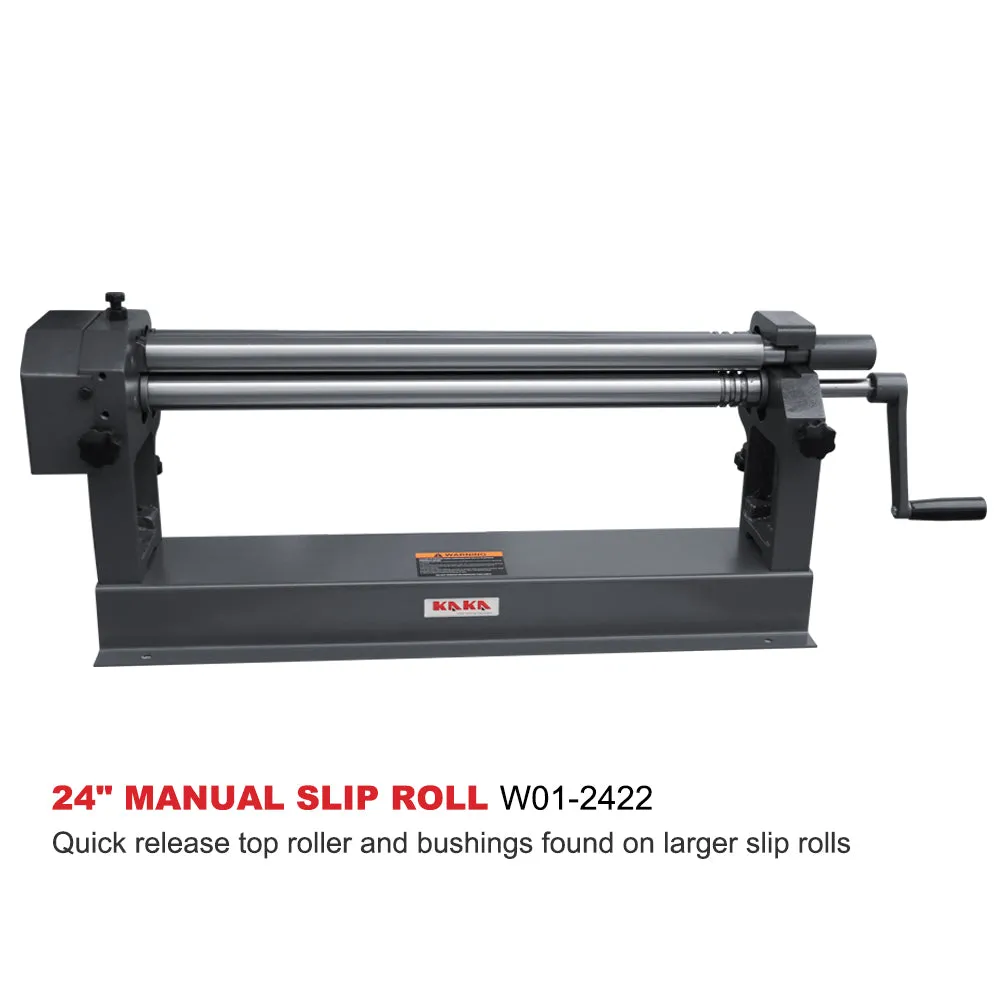 KAKA INDUSTRIAL W01-2422 Slip Roll Machine,Sheet Metal Roller Machine with Two Removable Rollers, 24-Inch Slip Roll Roller Metal Plate Bending Round Machine, Slip Roll Machine Capacity of 22 Gauge Ste