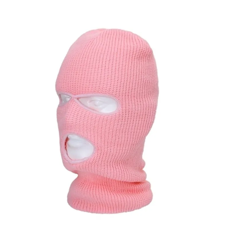 Keep Warm Three Holes Men Balaclava Knitted Hat Autumn Winter Outdoor Ride Unisex Hip Hop Women Ski Mask Beanie