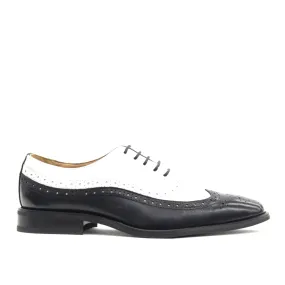 LA MILANO,WING TIP-SLIP ON-SHOES-A1721-BLK/WHT