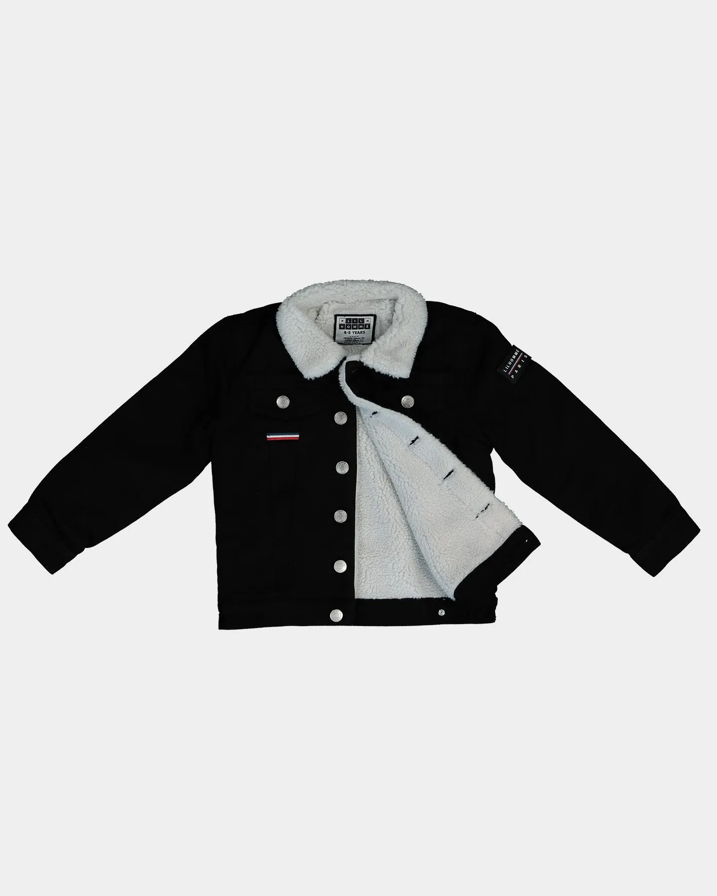 Lil Hommé Kids Sceap Denim Sherpa Jacket Black