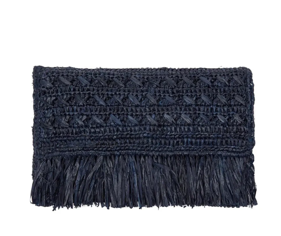 Lisette Crocheted Clutch in Navy