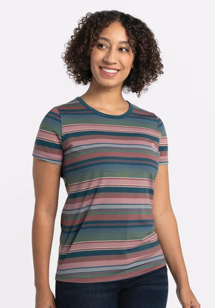 Liza Crew Neck Tee - Adirondack 2.0 Stripe