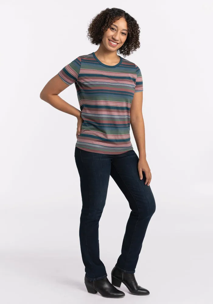 Liza Crew Neck Tee - Adirondack 2.0 Stripe