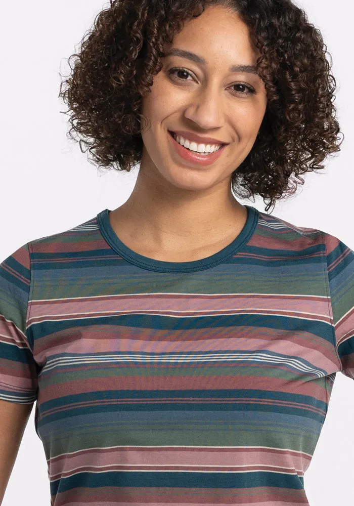 Liza Crew Neck Tee - Adirondack 2.0 Stripe