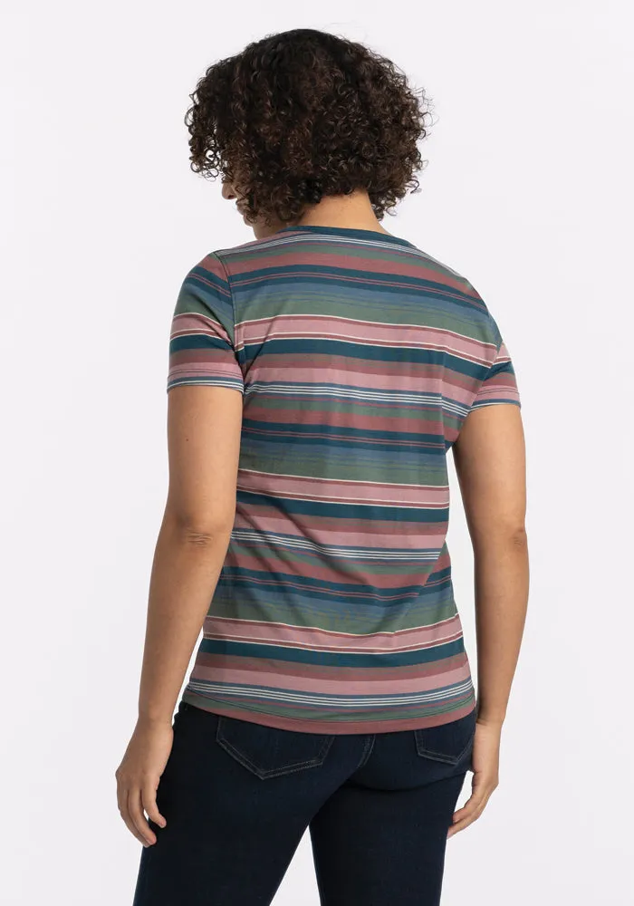 Liza Crew Neck Tee - Adirondack 2.0 Stripe