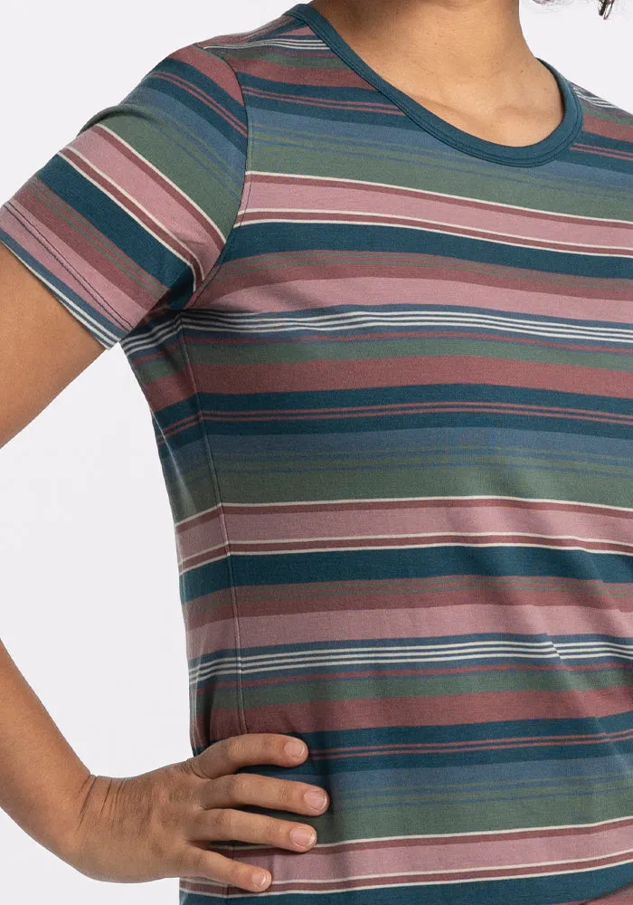 Liza Crew Neck Tee - Adirondack 2.0 Stripe