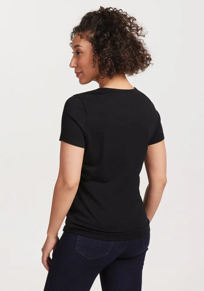 Liza Crew Neck Tee - Black