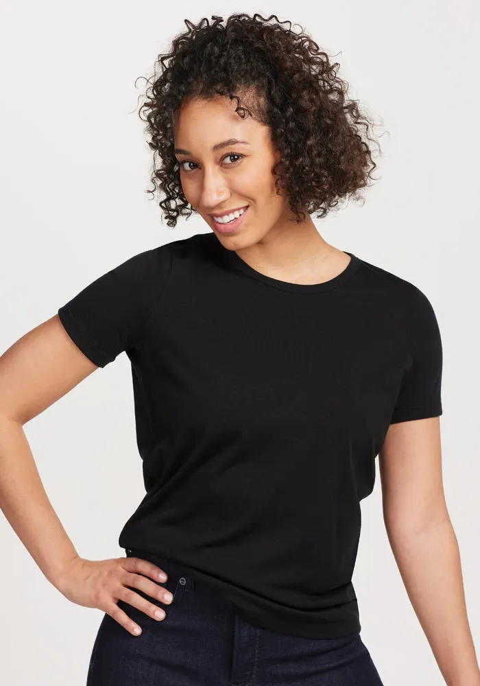 Liza Crew Neck Tee - Black