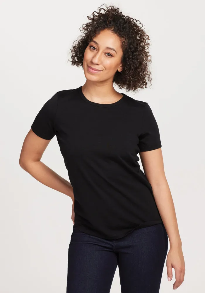 Liza Crew Neck Tee - Black