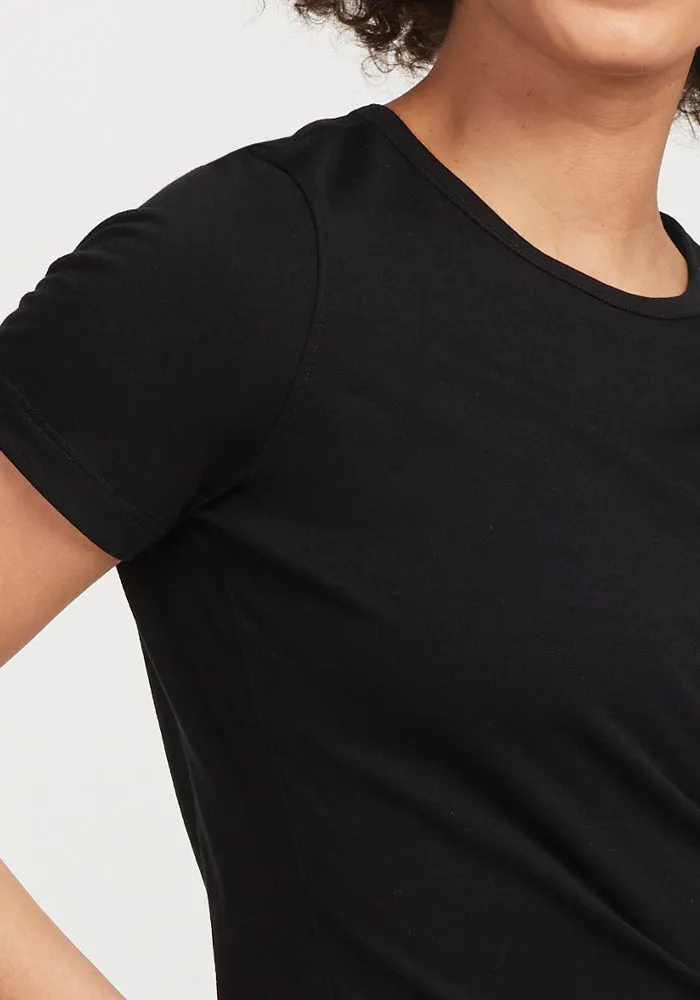 Liza Crew Neck Tee - Black